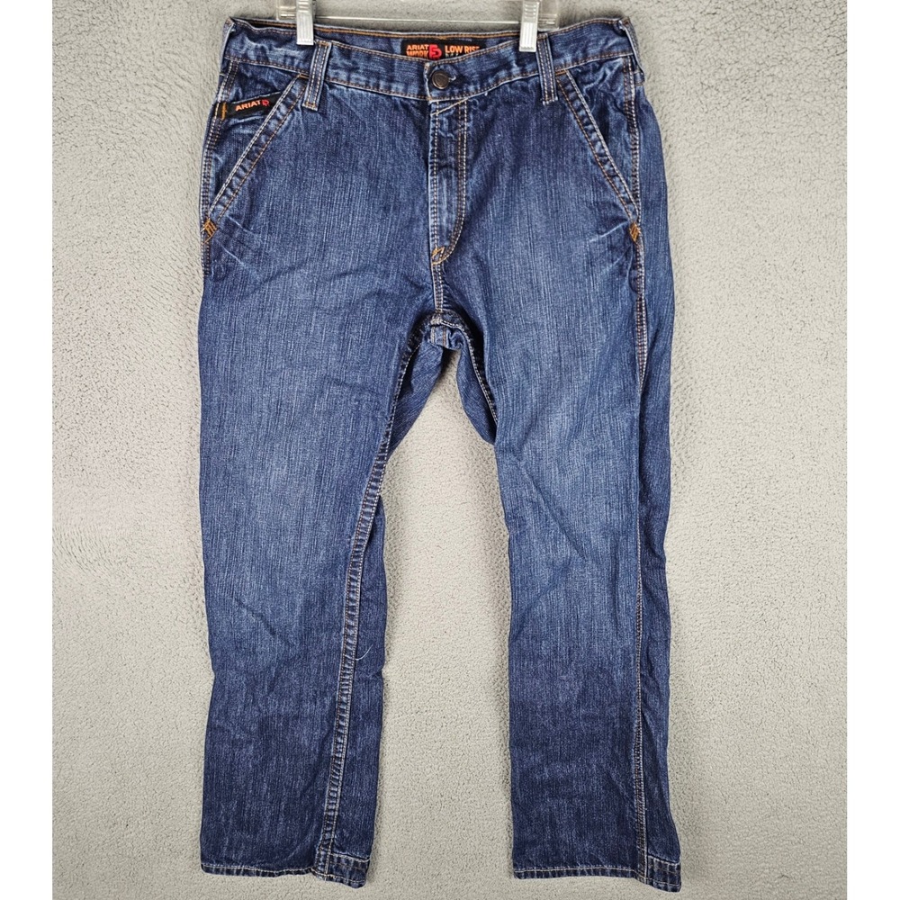 Ariat Jeans Mens 34x34 Blue Work FR M4 Boot Low Rise Flame Resistant CAT 2